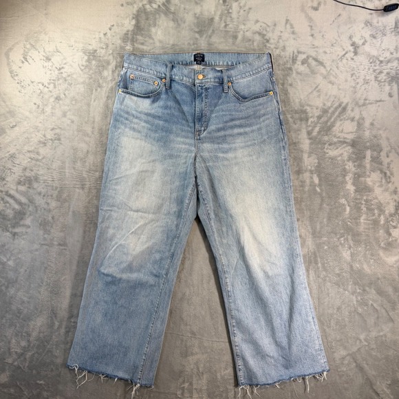 J.Crew Denim - J Crew Wide Leg Crop Jeans Women's Size 33T Tall Blue Light Wash Denim Pants